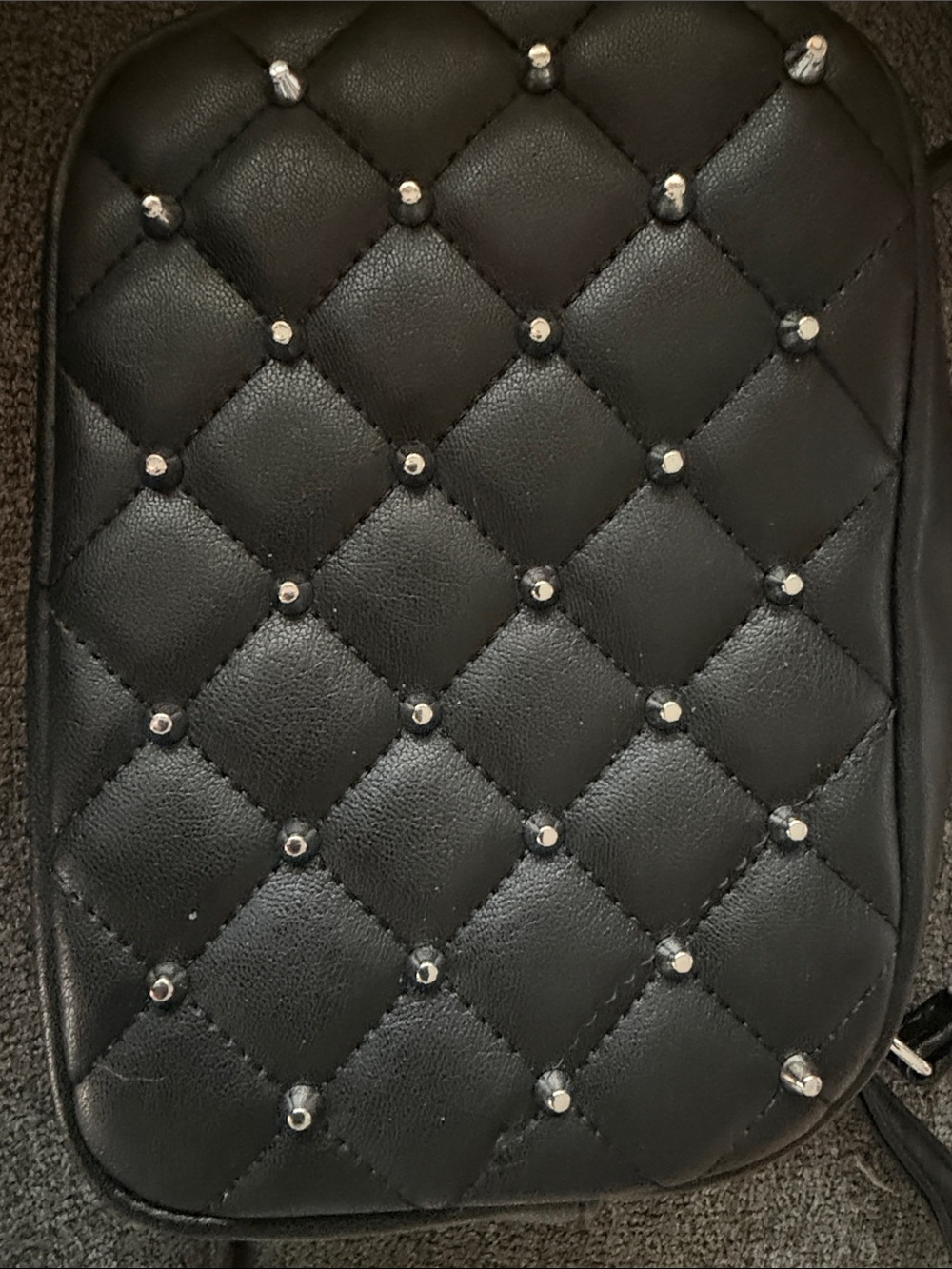 Rebecca Minkoff Black Quilted Crossbody with Silver Studs